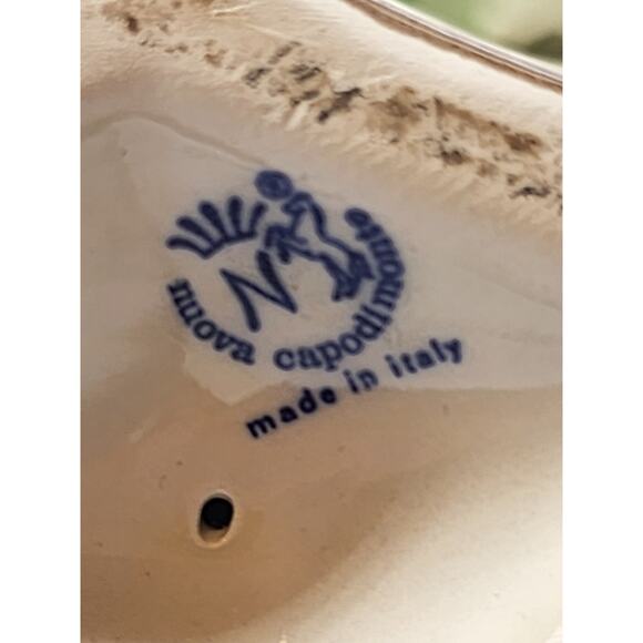 Vintage Nuova Capodimonte Large Porcelain Basket of Pink Yellow Flowers Italy - Picture 5 of 6